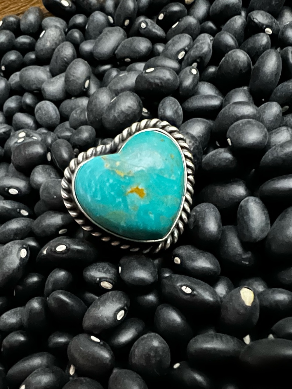 Larson Chee Turquoise & Sterling Silver Heart Ring